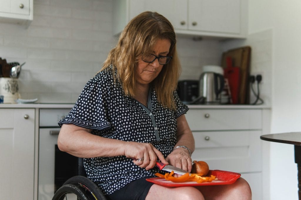 Woman preparing vegetables